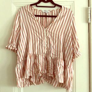 Madewell ‘Courtyard’ ruffle hem top sz XL
